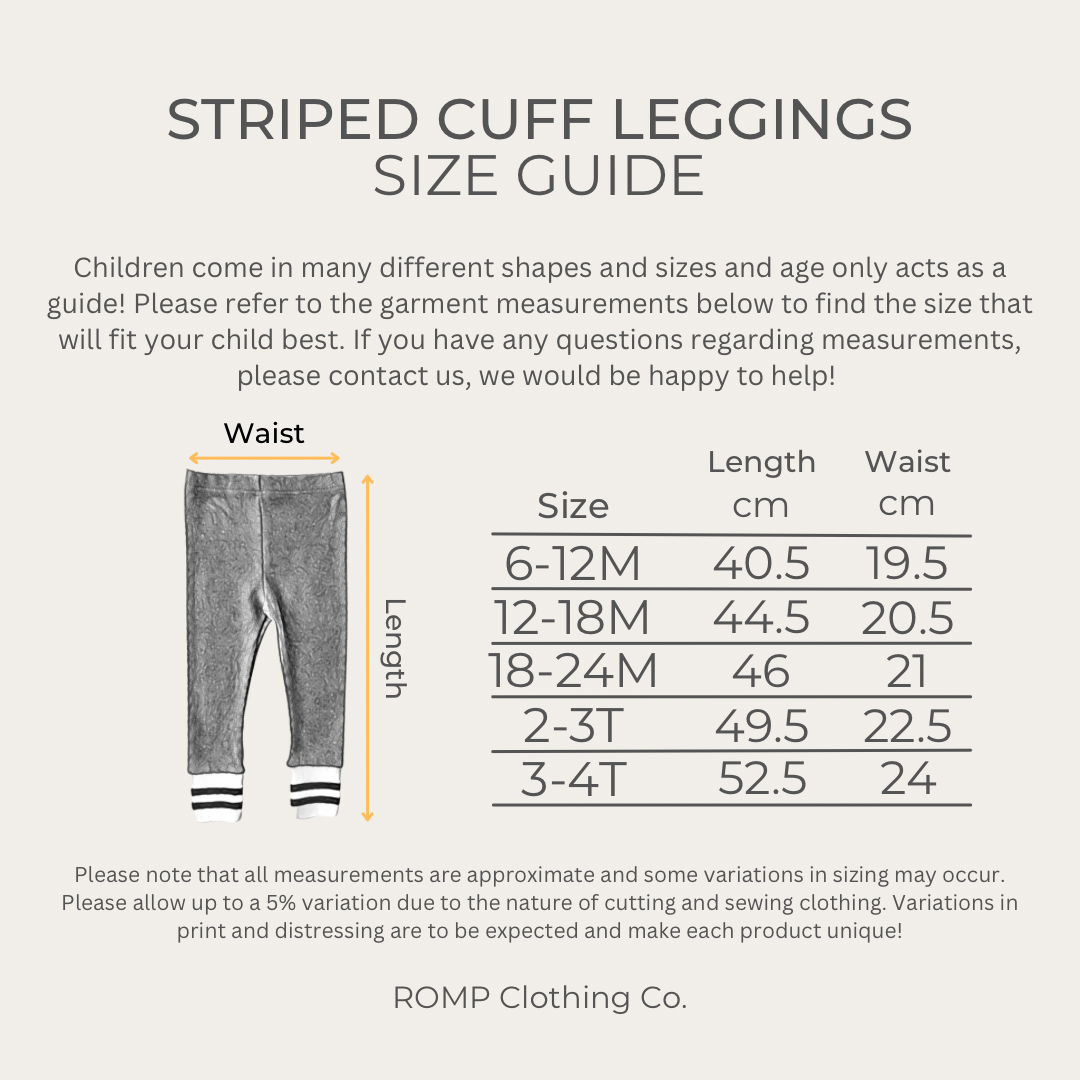 Stripe Cuff Leggings - Grey