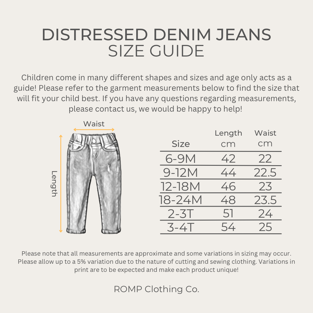 Distressed Denim Jeans - Classic Wash