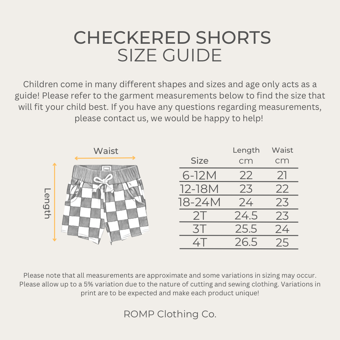 Checkered Shorts - Steel