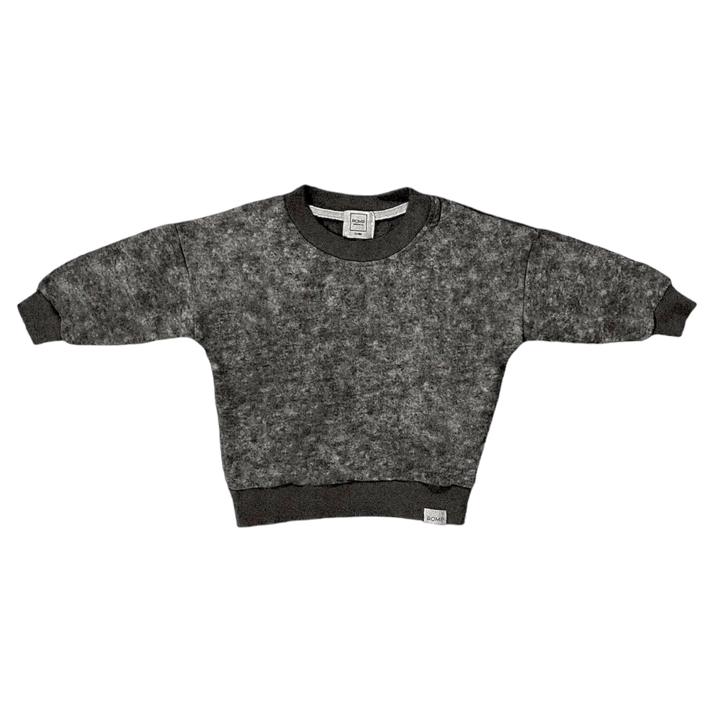 Batik Wash Crewneck Pullover - Black