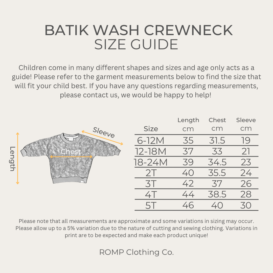 Batik Wash Crewneck Pullover - Black
