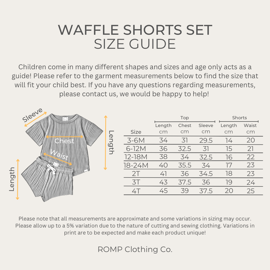 Waffle Shorts Set - Walnut
