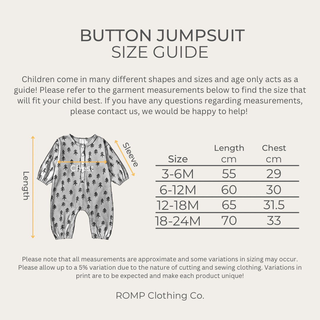Button Jumpsuit - Trees
