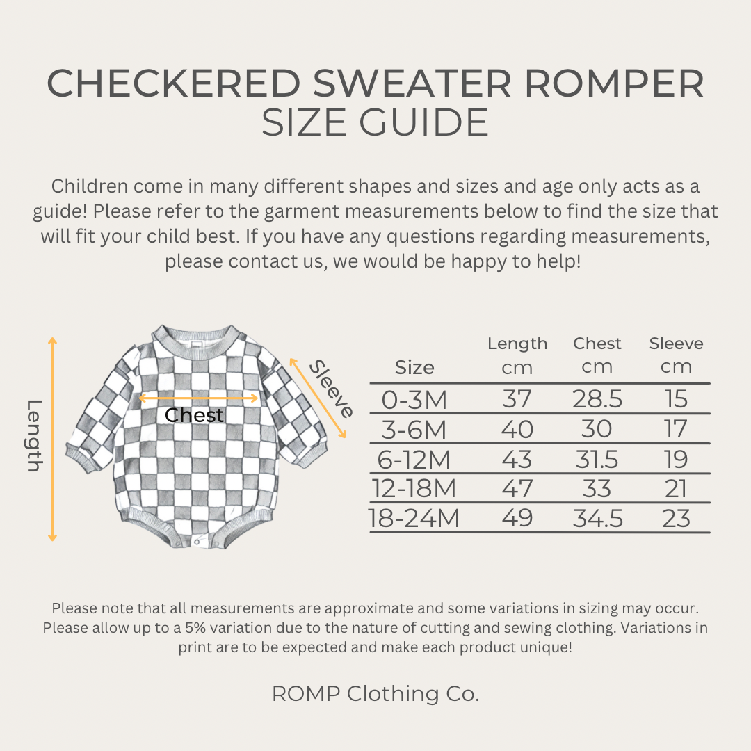 Checkered Sweater Romper - Khaki