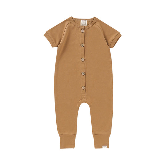 Button Romper - Cedar