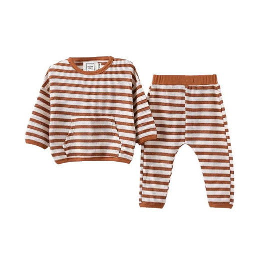 Waffle Lounge Set - Clay Stripe