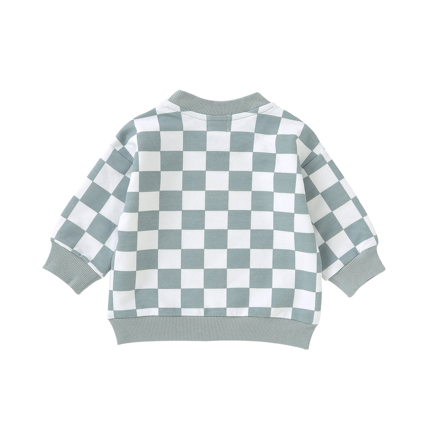 Checkered Pullover - Steel